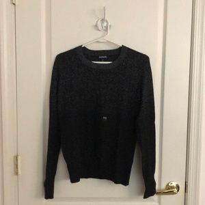 Express Black and Silver Crew Neck Sweater